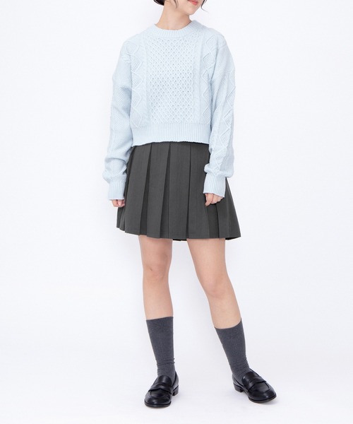PUNYUS(プニュズ)の「ボックスプリーツミニスカート(スカート・レディース・ブラック/グレー・1/2/3/4/5)」の8枚目の写真