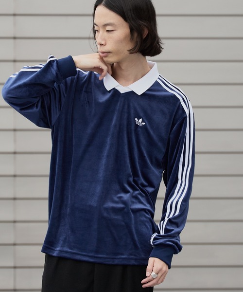 adidas（アディダス）の「adidas/アディダス VELOUR POLO LONG SLEEVE