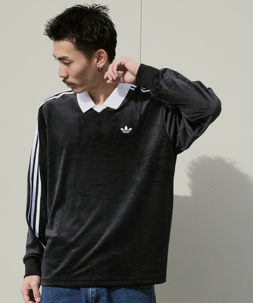 adidas/アディダス VELOUR POLO LONG SLEEVE ベロア生地 ロング