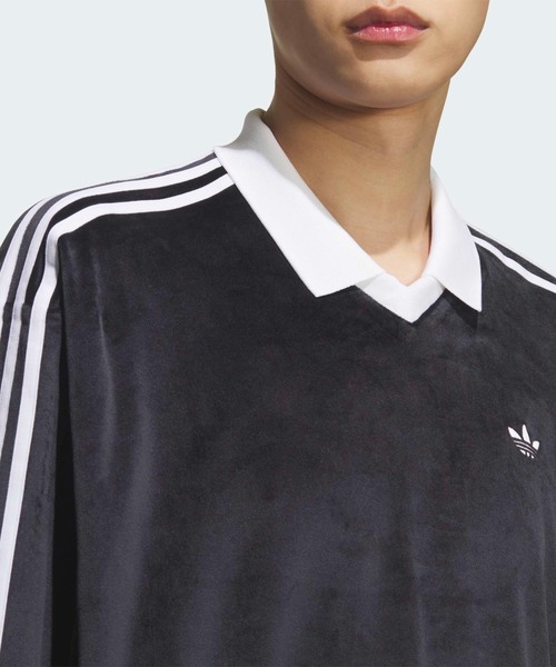 adidas（アディダス）の「adidas/アディダス VELOUR POLO LONG SLEEVE
