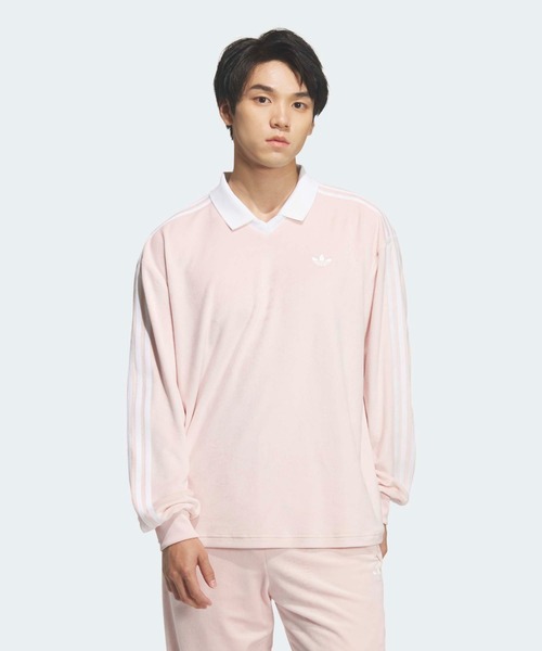 adidas/アディダス VELOUR POLO LONG SLEEVE ベロア生地 ロング