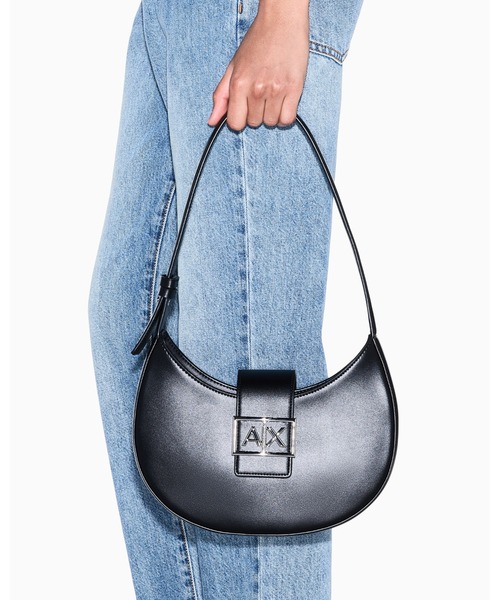 ARMANI EXCHANGE(アルマーニエクスチェンジ)の「【A|X アルマーニ エクスチェンジ】AXロゴ ホーボーバッグ(ZOZO限定カラー含)(ハンドバッグ・レディース・ライトイエロー/オフホワイト/ブラック/オレンジ・FREE)」の11枚目の写真