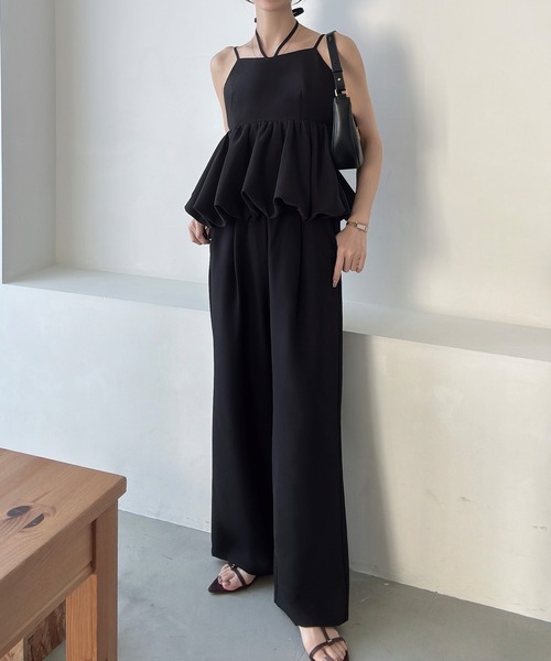 Meiru(メイル)の「バルーンキャミビスチェ+ワイドパンツset(セットアップ・レディース・ブラック/チャコール/ダークベージュ・SMALL/MEDIUM/LARGE/X-LARGE)」の4枚目の写真