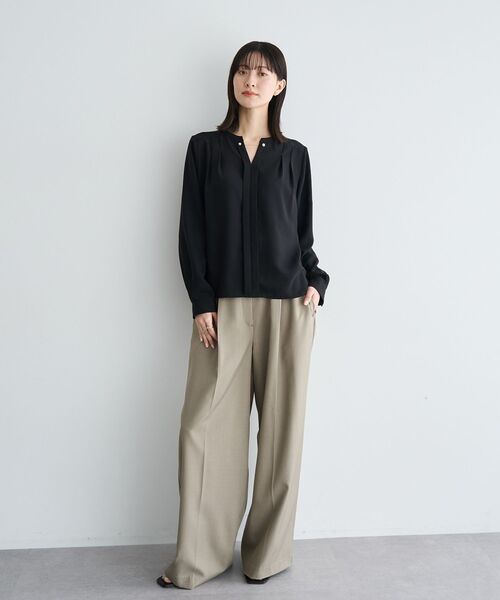 YECCA VECCA（イェッカヴェッカ）の「タックワイドパンツ（その他パンツ・レディース・ネイビー/ピンク/グレイッシュベージュ・S/M/M-L）」の21枚目の写真