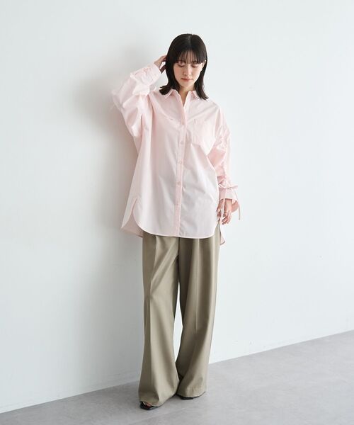 YECCA VECCA（イェッカヴェッカ）の「タックワイドパンツ（その他パンツ・レディース・ネイビー/ピンク/グレイッシュベージュ・S/M/M-L）」の17枚目の写真