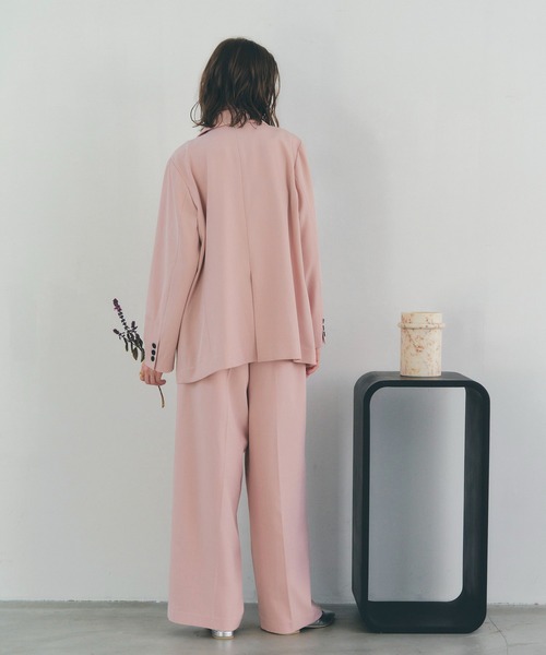 YECCA VECCA（イェッカヴェッカ）の「タックワイドパンツ（その他パンツ・レディース・ネイビー/ピンク/グレイッシュベージュ・S/M/M-L）」の9枚目の写真