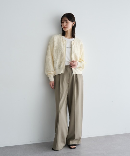 YECCA VECCA（イェッカヴェッカ）の「タックワイドパンツ（その他パンツ・レディース・ネイビー/ピンク/グレイッシュベージュ・S/M/M-L）」の20枚目の写真