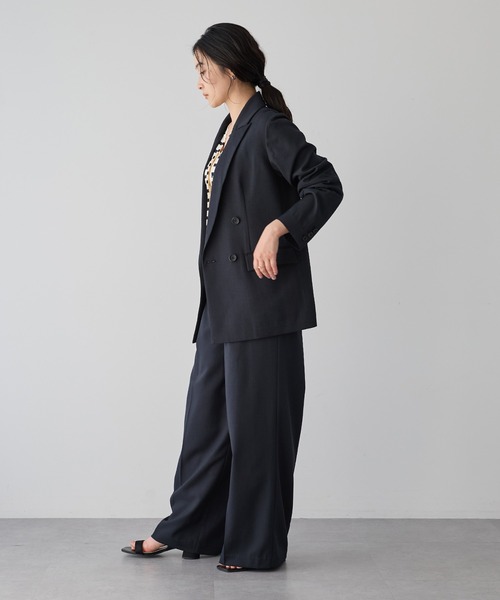 YECCA VECCA（イェッカヴェッカ）の「タックワイドパンツ（その他パンツ・レディース・ネイビー/ピンク/グレイッシュベージュ・S/M/M-L）」の12枚目の写真