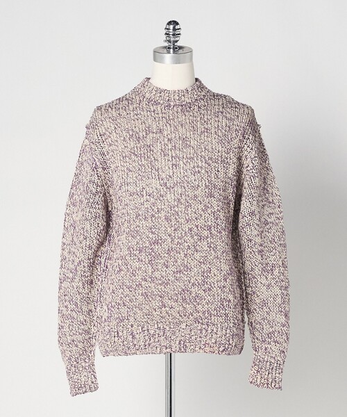 LOEFF(ロエフ)の「<LOEFF>ストローヤーン ライク プルオーバー UNISEX(ニット/セーター・レディース・ダークブラウン/パープル・2/0/1)」の2枚目の写真