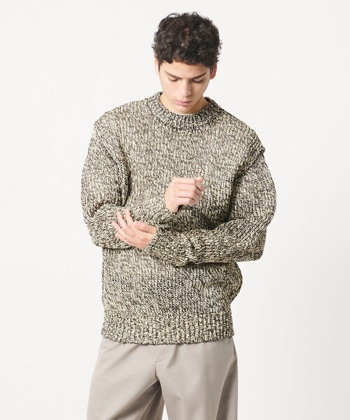 LOEFF(ロエフ)の「<LOEFF>ストローヤーン ライク プルオーバー UNISEX(ニット/セーター・レディース・ダークブラウン/パープル・2/0/1)」の3枚目の写真
