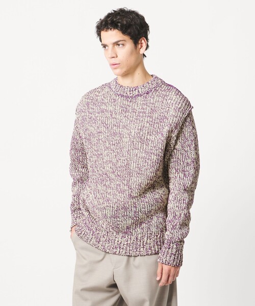 LOEFF(ロエフ)の「<LOEFF>ストローヤーン ライク プルオーバー UNISEX(ニット/セーター・レディース・ダークブラウン/パープル・2/0/1)」の7枚目の写真