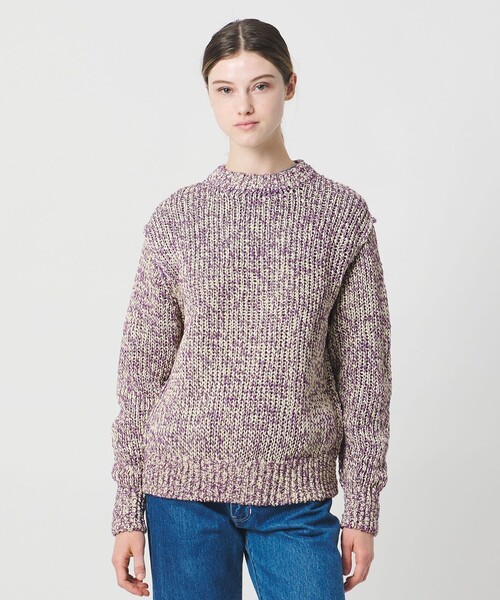 LOEFF(ロエフ)の「<LOEFF>ストローヤーン ライク プルオーバー UNISEX(ニット/セーター・レディース・ダークブラウン/パープル・2/0/1)」の10枚目の写真