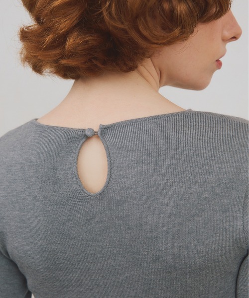 EIMY ISTOIRE（エイミーイストワール）の「【PRE ORDER】チュールペプラムニットプルオーバー（ニット/セーター・レディース・ホワイト/グレー/ピンクベージュ/ブラック・F）」の12枚目の写真