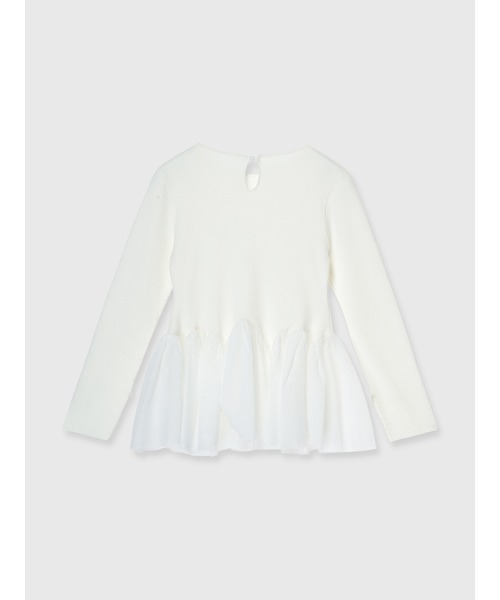 EIMY ISTOIRE（エイミーイストワール）の「【PRE ORDER】チュールペプラムニットプルオーバー（ニット/セーター・レディース・ホワイト/グレー/ピンクベージュ/ブラック・F）」の21枚目の写真