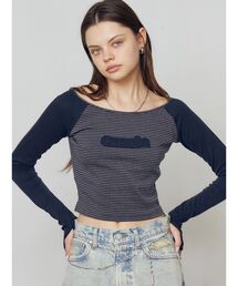 EMODA（エモダ）の「ロゴパッチクロップドロンT（Tシャツ/カットソー）」