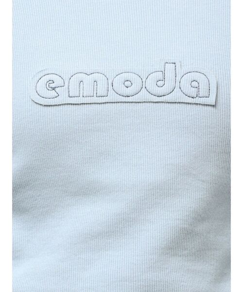 EMODA(エモダ)の「ロゴパッチクロップドロンT(Tシャツ/カットソー・レディース・ホワイト/ブラック/ブルー/ネイビー・FREE)」の16枚目の写真