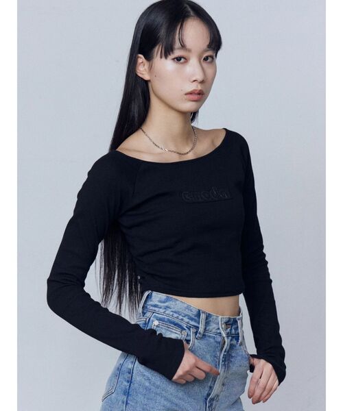 ロゴパッチクロップドロンT（Tシャツ/カットソー）｜EMODA（エモダ）の