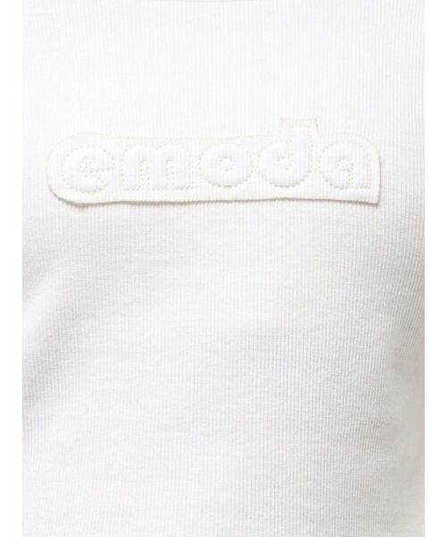 EMODA(エモダ)の「ロゴパッチクロップドロンT(Tシャツ/カットソー・レディース・ホワイト/ブラック/ブルー/ネイビー・FREE)」の8枚目の写真