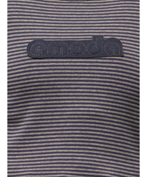 EMODA(エモダ)の「ロゴパッチクロップドロンT(Tシャツ/カットソー・レディース・ホワイト/ブラック/ブルー/ネイビー・FREE)」の10枚目の写真