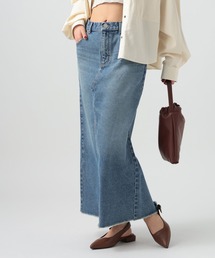 BAYFLOW | [深めバックスリットで動きやすい]デニムナロースカート(デニムスカート)
