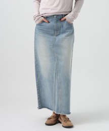 BAYFLOW | [深めバックスリットで動きやすい]デニムナロースカート(デニムスカート)