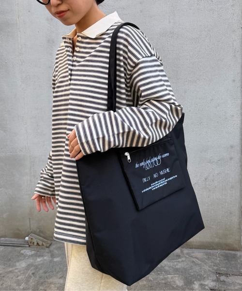 COLONY 2139（コロニートゥーワンスリーナイン）の「【LEI企画】撥水アウトポケットトートバッグ（ショルダーバッグ・レディース・ブラック/ブルー/ホワイト/ミント・FREE）」の3枚目の写真