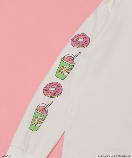 The Simpsons（ザ・シンプソンズ）の「(THE SIMPSONS)L/S TEE（Tシャツ/カットソー・レディース・ホワイト/ブラック・ONE SIZE）」の5枚目の写真