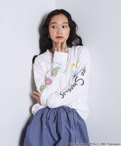 The Simpsons（ザ・シンプソンズ）の「(THE SIMPSONS)L/S TEE（Tシャツ/カットソー・レディース・ホワイト/ブラック・ONE SIZE）」の10枚目の写真