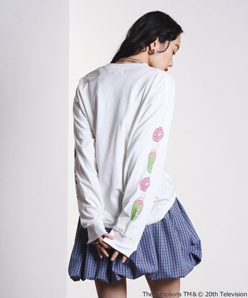 The Simpsons（ザ・シンプソンズ）の「(THE SIMPSONS)L/S TEE（Tシャツ/カットソー・レディース・ホワイト/ブラック・ONE SIZE）」の13枚目の写真