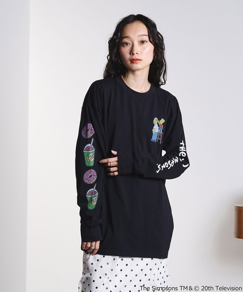 The Simpsons（ザ・シンプソンズ）の「(THE SIMPSONS)L/S TEE（Tシャツ/カットソー・レディース・ホワイト/ブラック・ONE SIZE）」の18枚目の写真