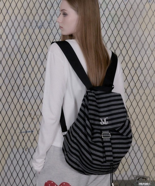 MUCENT(ムセント)の「【UNISEX】MUCENT/ミュトミニボーダーバックパック(バックパック/リュック・レディース・ブラック・FREE)」の9枚目の写真