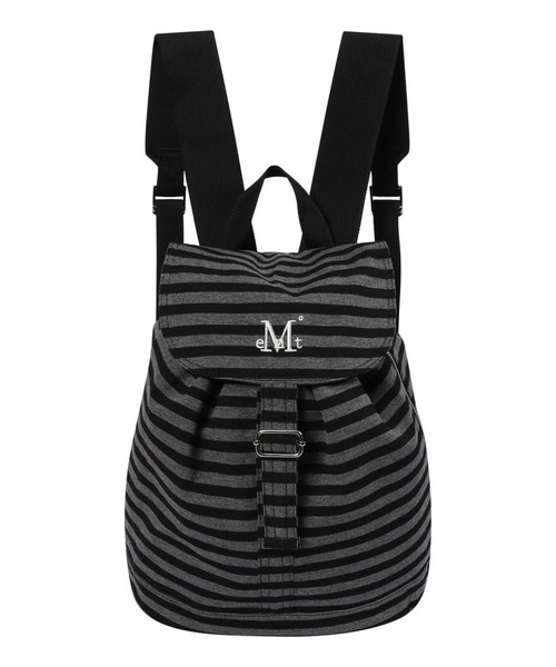 MUCENT(ムセント)の「【UNISEX】MUCENT/ミュトミニボーダーバックパック(バックパック/リュック・レディース・ブラック・FREE)」の3枚目の写真