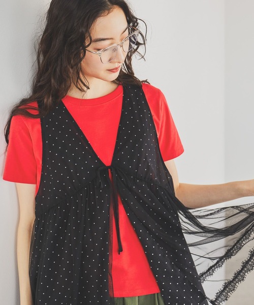 niko and...（ニコアンド）の「レーストリムリバーシブルベスト（ベスト・レディース・ライトグレー/ブラック/オフホワイト・FREE）」の3枚目の写真