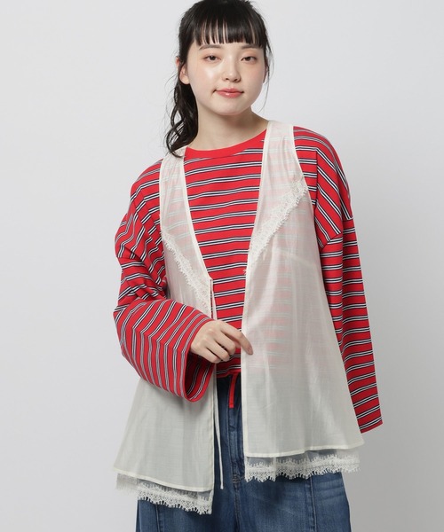 niko and...（ニコアンド）の「レーストリムリバーシブルベスト（ベスト・レディース・ライトグレー/ブラック/オフホワイト・FREE）」の12枚目の写真