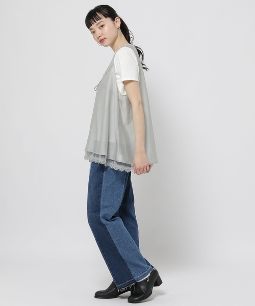 niko and...（ニコアンド）の「レーストリムリバーシブルベスト（ベスト・レディース・ライトグレー/ブラック/オフホワイト・FREE）」の14枚目の写真