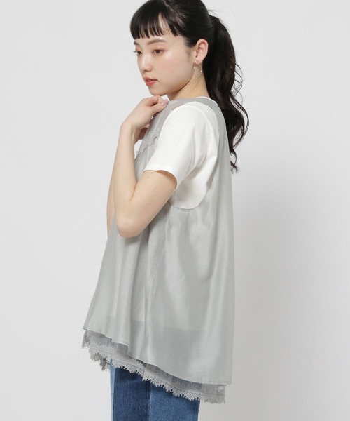 niko and...（ニコアンド）の「レーストリムリバーシブルベスト（ベスト・レディース・ライトグレー/ブラック/オフホワイト・FREE）」の15枚目の写真