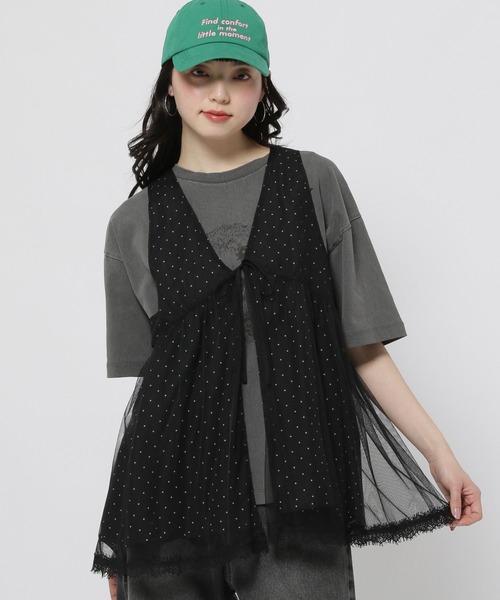 niko and...（ニコアンド）の「レーストリムリバーシブルベスト（ベスト・レディース・ライトグレー/ブラック/オフホワイト・FREE）」の20枚目の写真