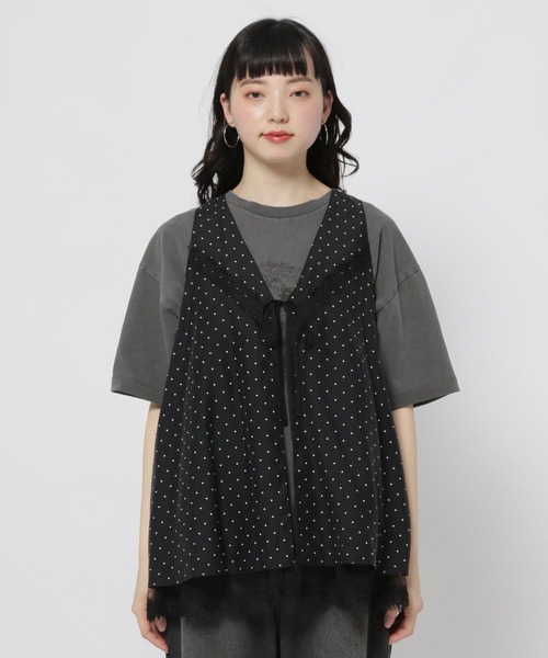 niko and...（ニコアンド）の「レーストリムリバーシブルベスト（ベスト・レディース・ライトグレー/ブラック/オフホワイト・FREE）」の21枚目の写真