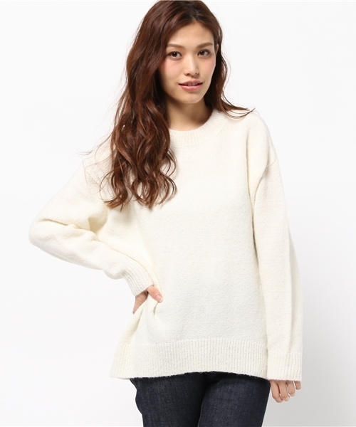 MOUSSY（マウジー）の「BOUCLE KNIT TOPS（ニット/セーター・レディース・トップグレー/オフホワイト/キャメル・FREE）」の2枚目の写真