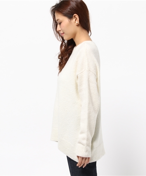 MOUSSY（マウジー）の「BOUCLE KNIT TOPS（ニット/セーター・レディース・トップグレー/オフホワイト/キャメル・FREE）」の5枚目の写真