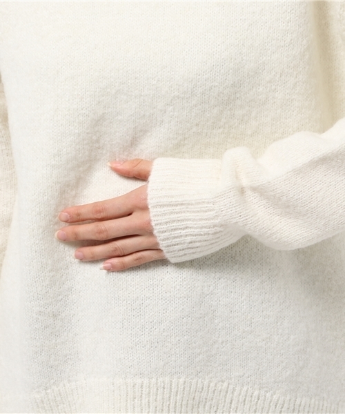 MOUSSY（マウジー）の「BOUCLE KNIT TOPS（ニット/セーター・レディース・トップグレー/オフホワイト/キャメル・FREE）」の9枚目の写真