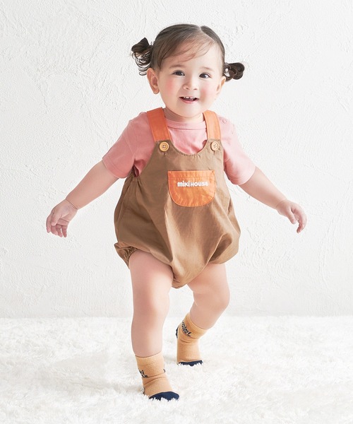 MIKI HOUSE（ミキハウス）の「【WEB限定】ロンパース（ロンパース・キッズ・ベージュ/ピンク/ブルー・フリー(80-90cm)）」の2枚目の写真