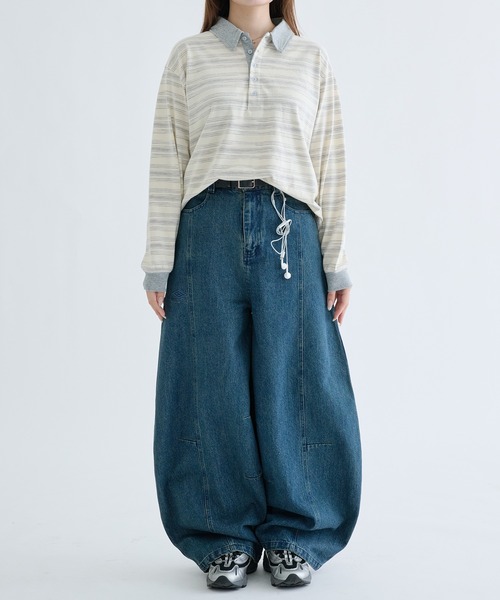 EPNK（イーピーエヌケー）の「UMBRO×EPNK 13OZ-Curve denim / 13オンスカーブデニム（デニムパンツ・メンズ・ブラック/インディゴブルー/ブラウン系その他・LARGE/MEDIUM/SMALL）」の16枚目の写真