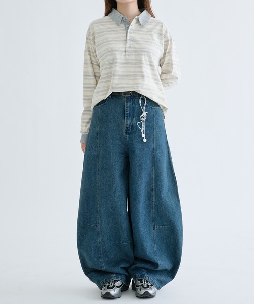 EPNK（イーピーエヌケー）の「UMBRO×EPNK 13OZ-Curve denim / 13オンスカーブデニム（デニムパンツ・メンズ・ブラック/インディゴブルー/ブラウン系その他・LARGE/MEDIUM/SMALL）」の17枚目の写真