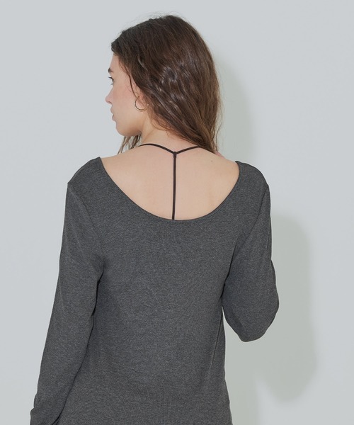 coca(coca)(コカ)の「とろみリブUネックワンピース(ワンピース・レディース・ブラック/チャコール・S/M/L)」の9枚目の写真