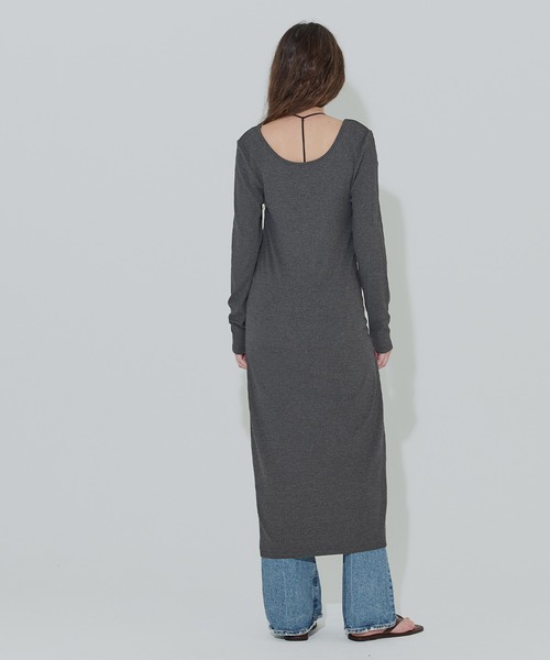 coca(coca)(コカ)の「とろみリブUネックワンピース(ワンピース・レディース・ブラック/チャコール・S/M/L)」の12枚目の写真