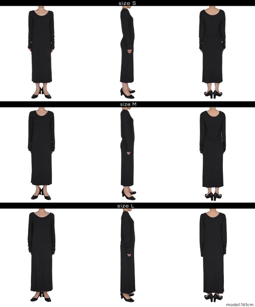 coca(coca)(コカ)の「とろみリブUネックワンピース(ワンピース・レディース・ブラック/チャコール・S/M/L)」の14枚目の写真