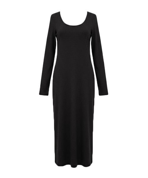 coca（coca）（コカ）の「とろみリブUネックワンピース（ワンピース・レディース・ブラック/チャコール・S/M/L）」の19枚目の写真