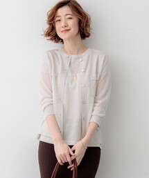 シャイニーシアー フラップポケット カーディガン