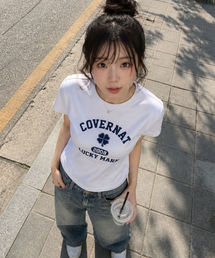 COVERNAT | ウーマンクローバーグラフィックTシャツホワイト(Tシャツ/カットソー)